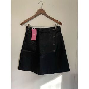 Brand New Ginasy Women’s Medium Faux Leather Button Down Wrap Skirt